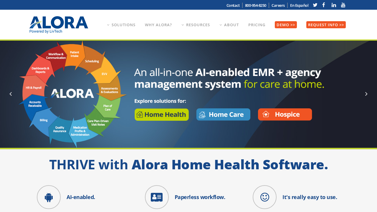 Alora product interface