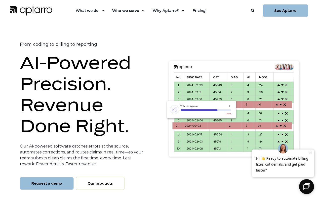 Aptarro product interface