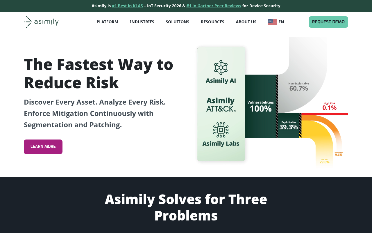 Asimily product interface
