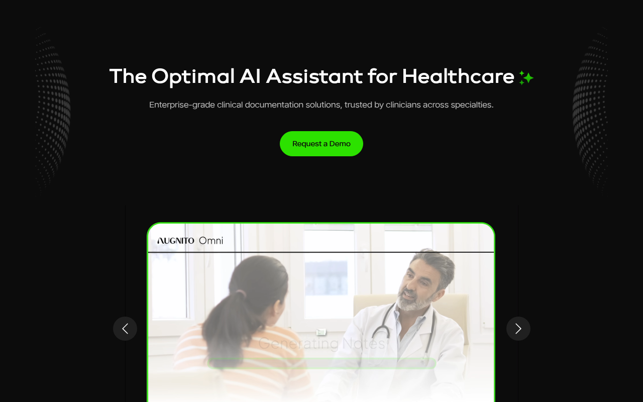 Augnito product interface