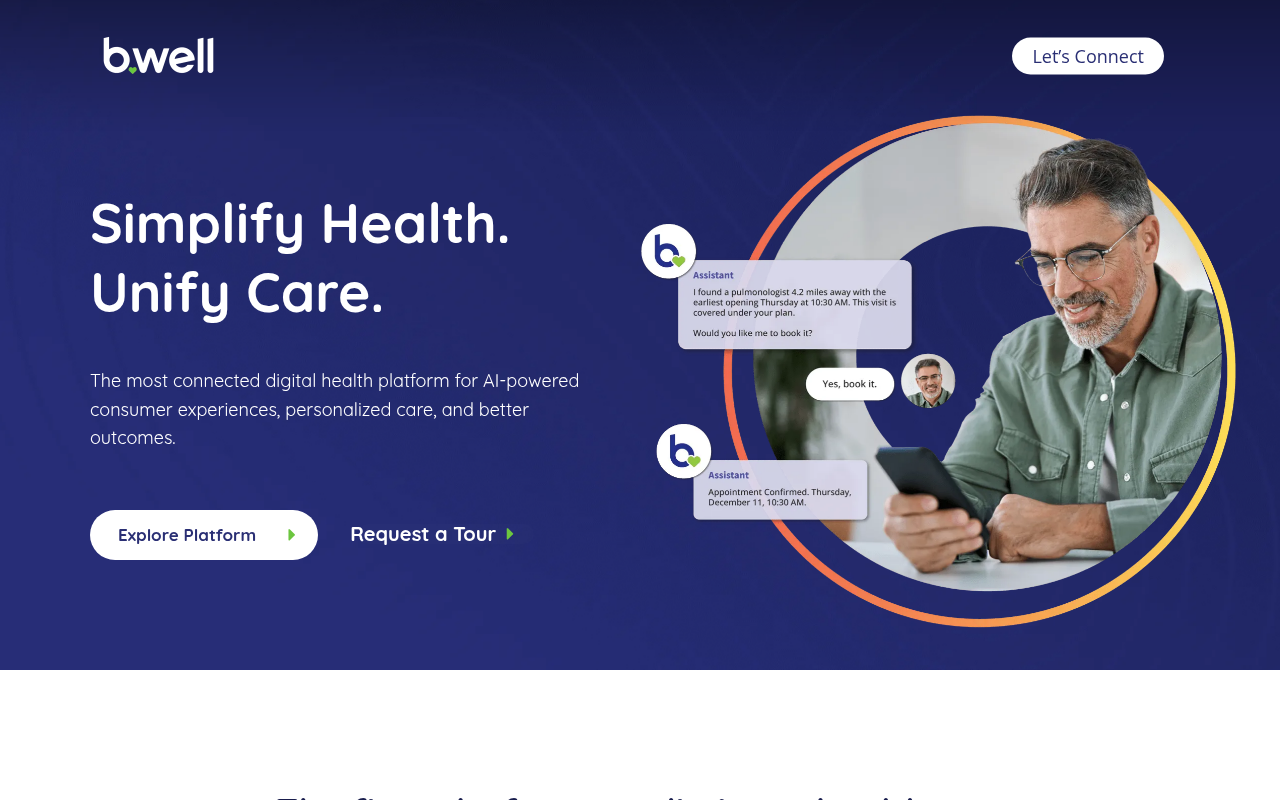 b.well Connected Health homepage