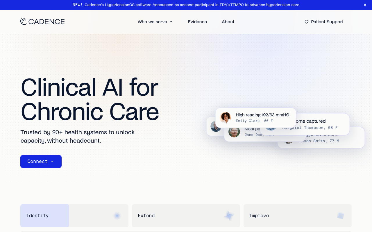 Cadence homepage