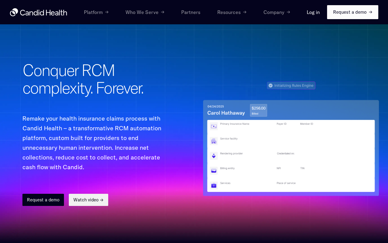 Candid Health product interface