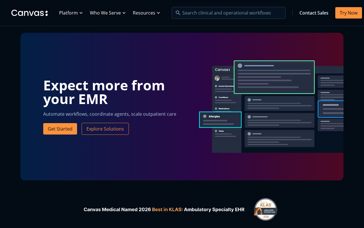 Canvas Medical product interface