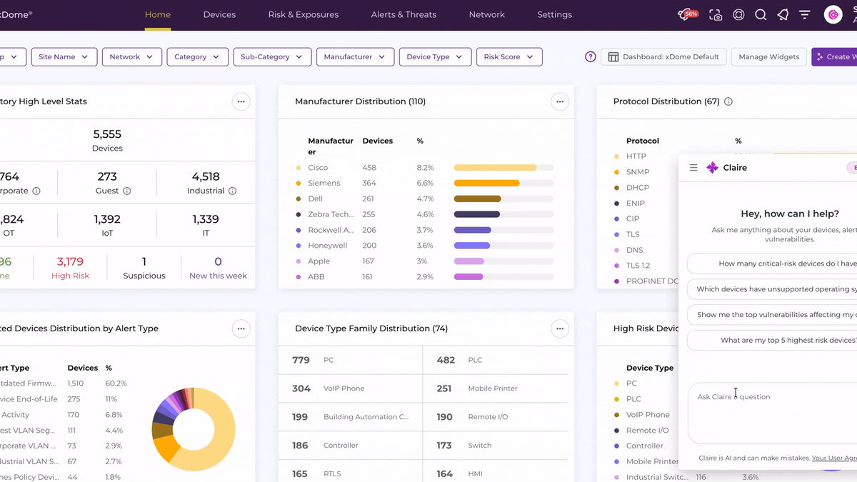 Claroty product interface
