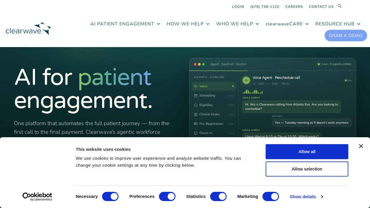 Clearwave product interface