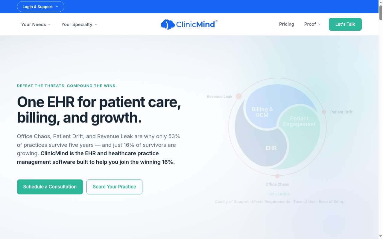 ClinicMind product interface