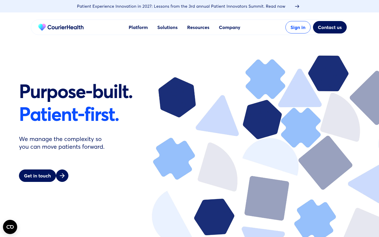 Courier Health homepage