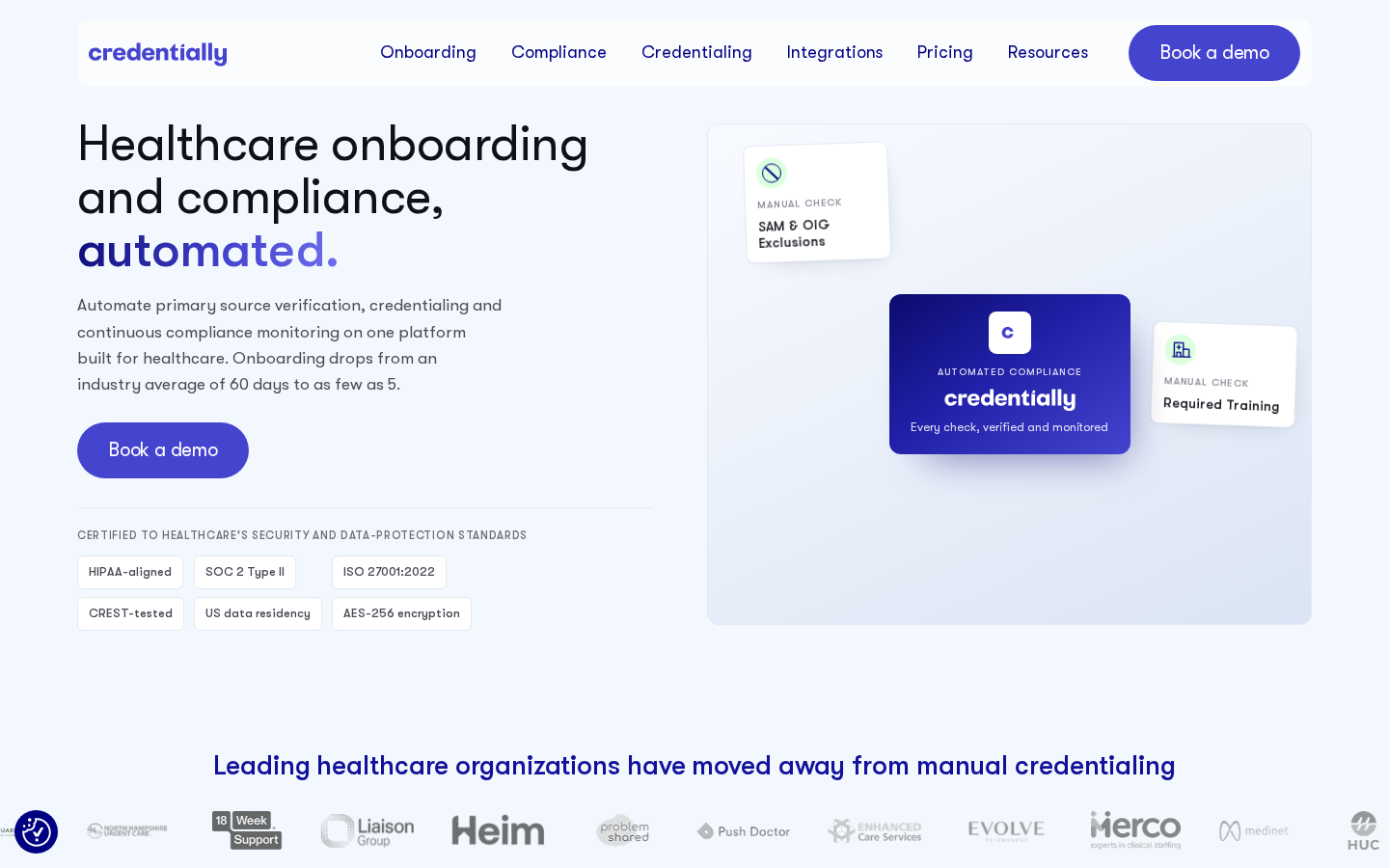 Credentially product interface