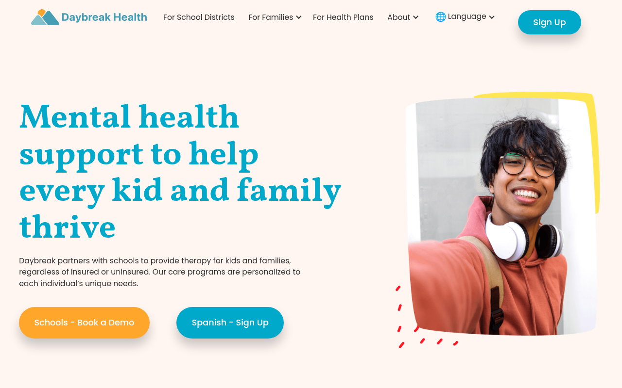 Daybreak Health homepage