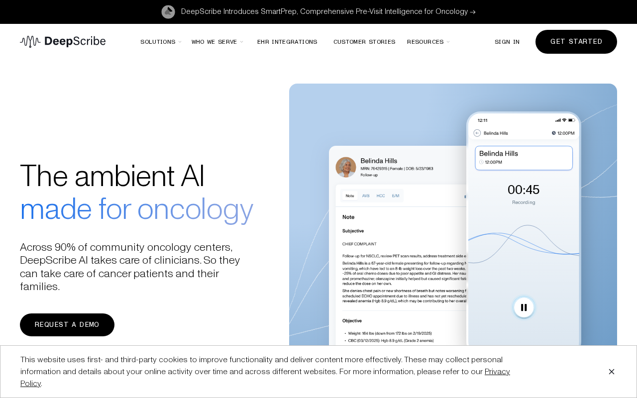 DeepScribe product interface