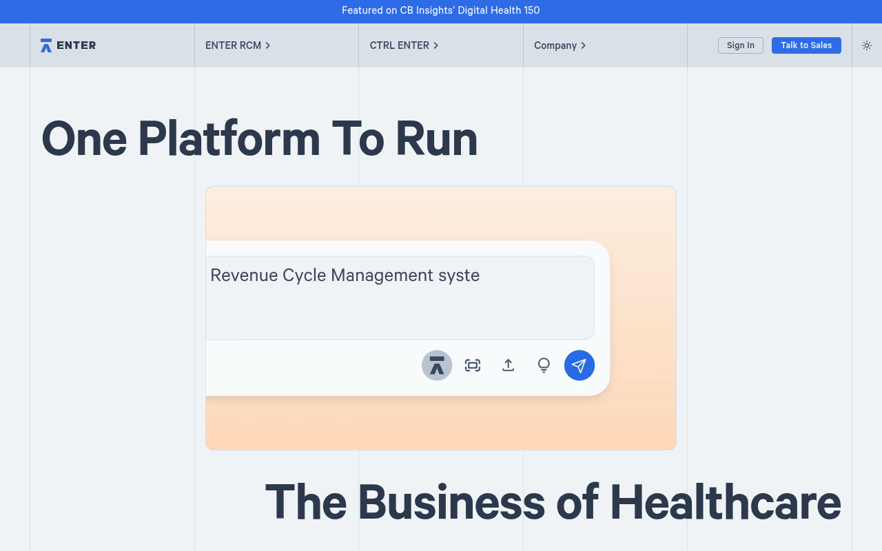 Enter Health product interface