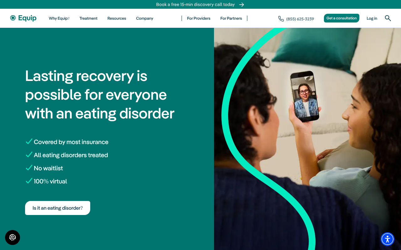 Equip homepage