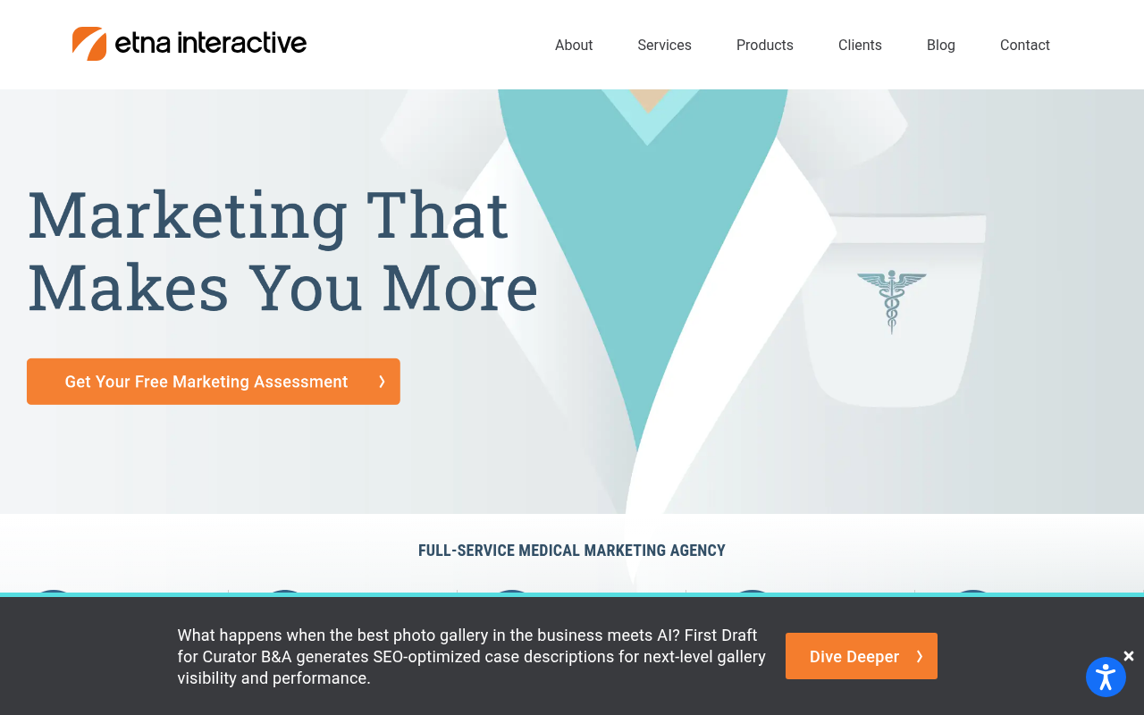 Etna Interactive product interface