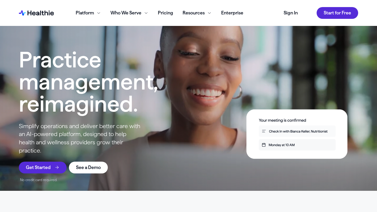 Healthie product interface