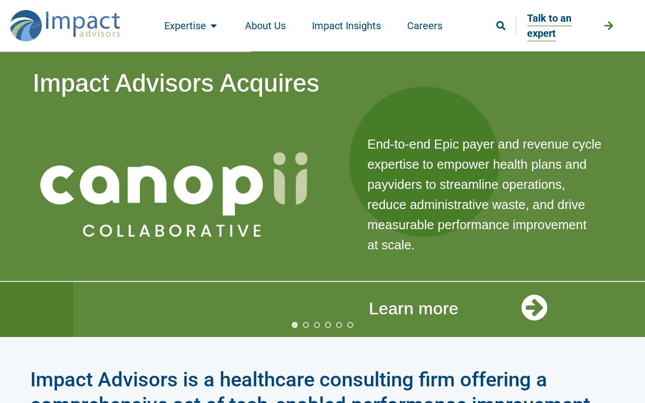 Impact Advisors product interface