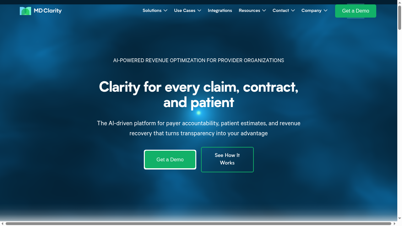 MD Clarity product interface