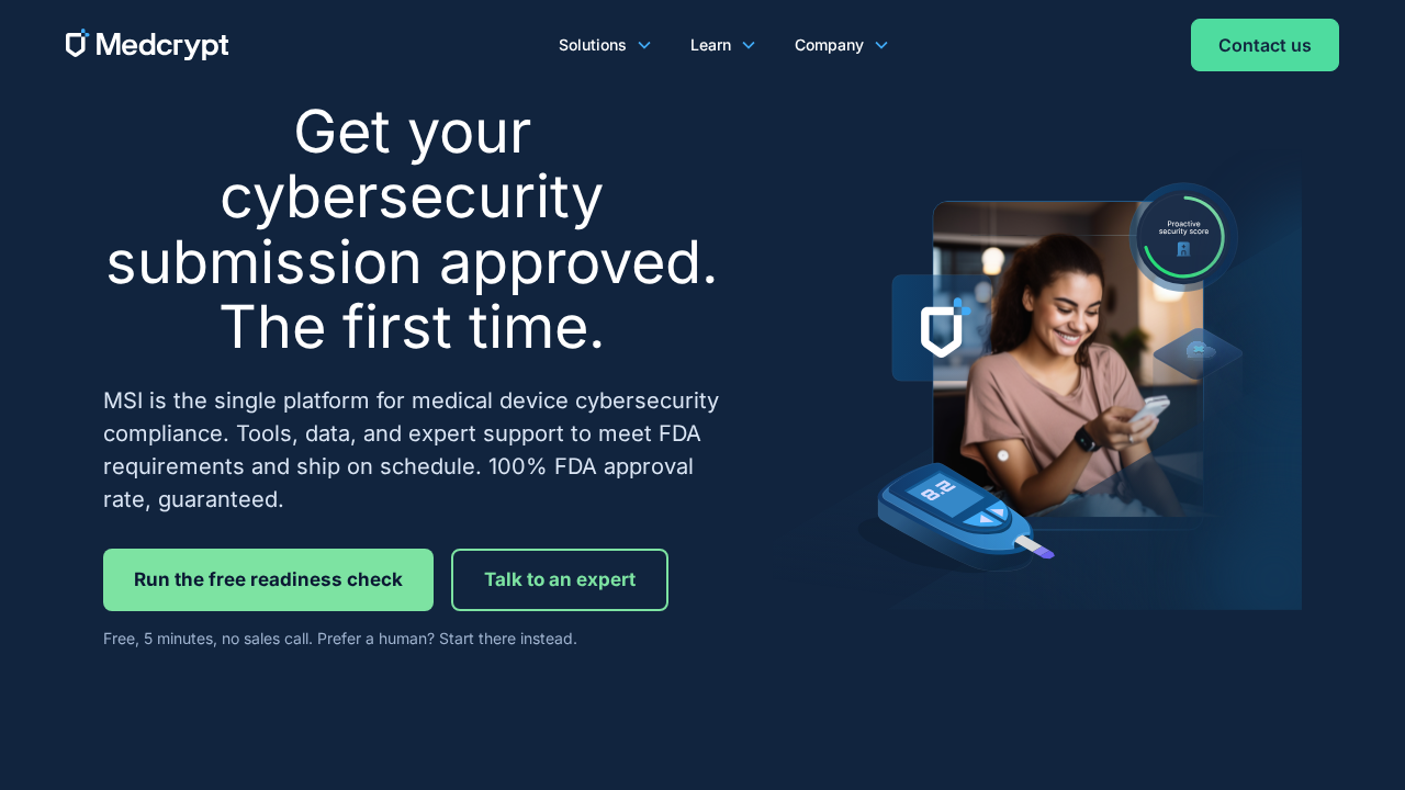 MedCrypt product interface