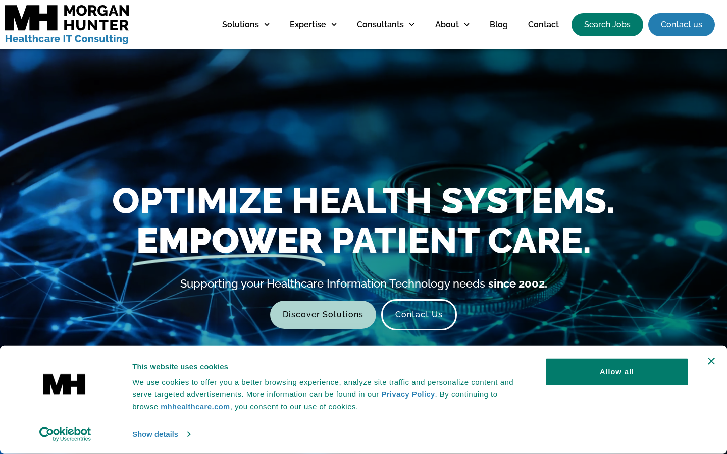 Morgan Hunter Healthcare product interface