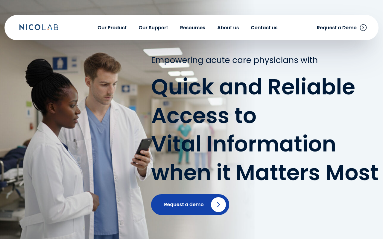 Nicolab product interface