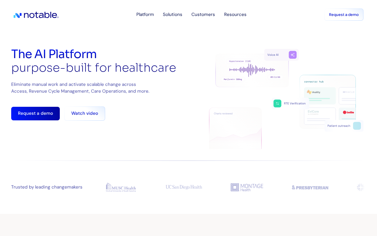 Notable product interface