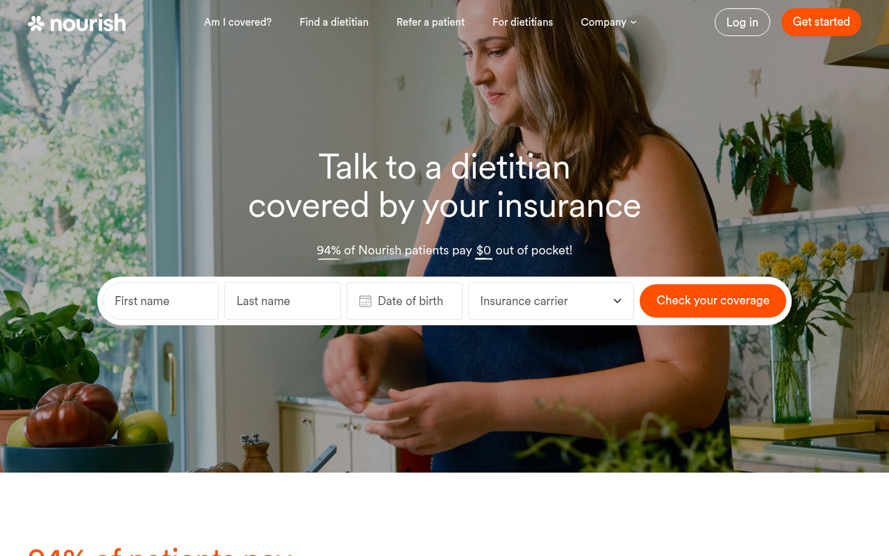 Nourish homepage