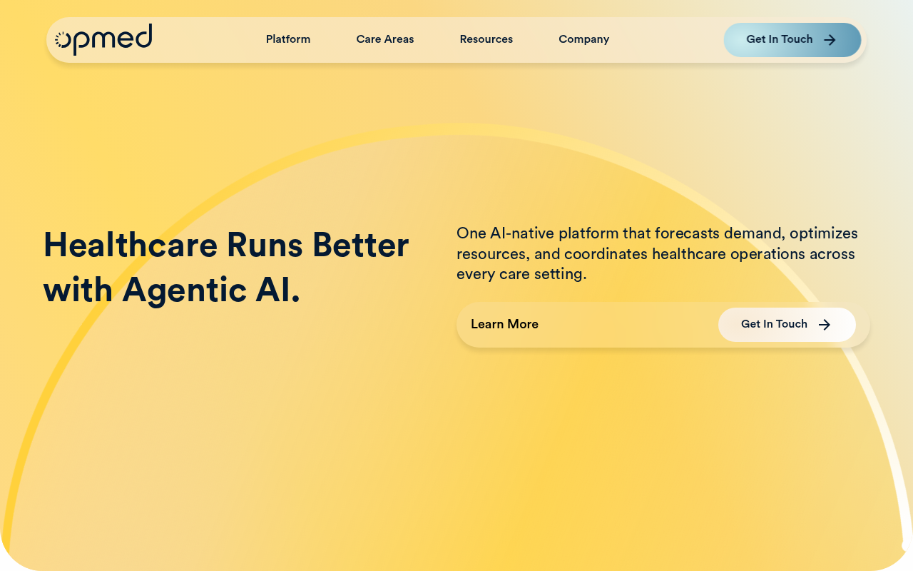Opmed product interface