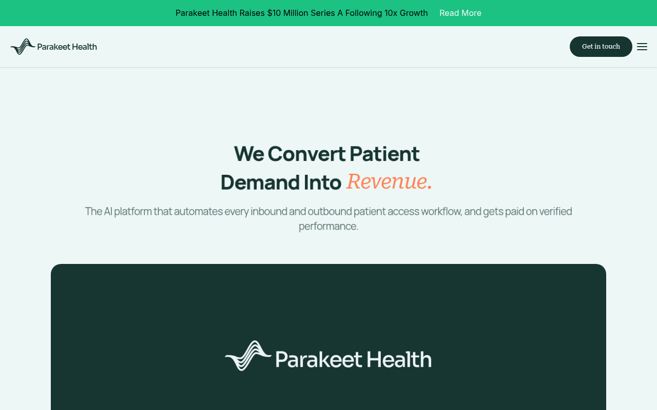 Parakeet Health product interface