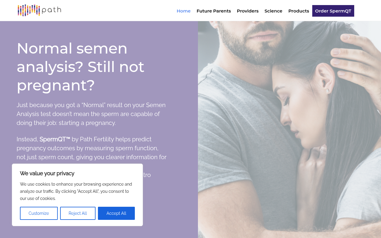 Path Fertility product interface