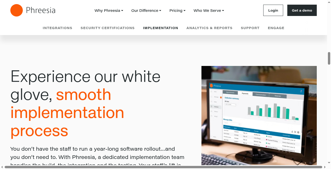 Phreesia product interface