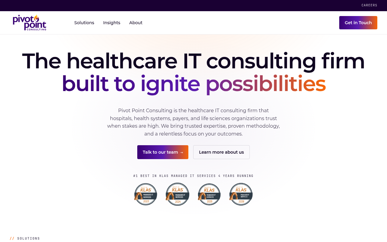 Pivot Point Consulting product interface