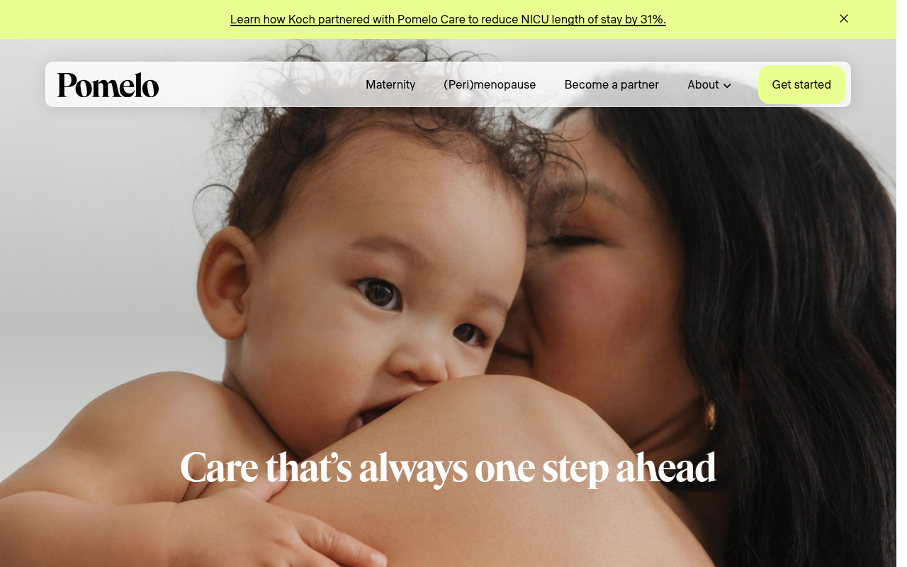 Pomelo Care homepage