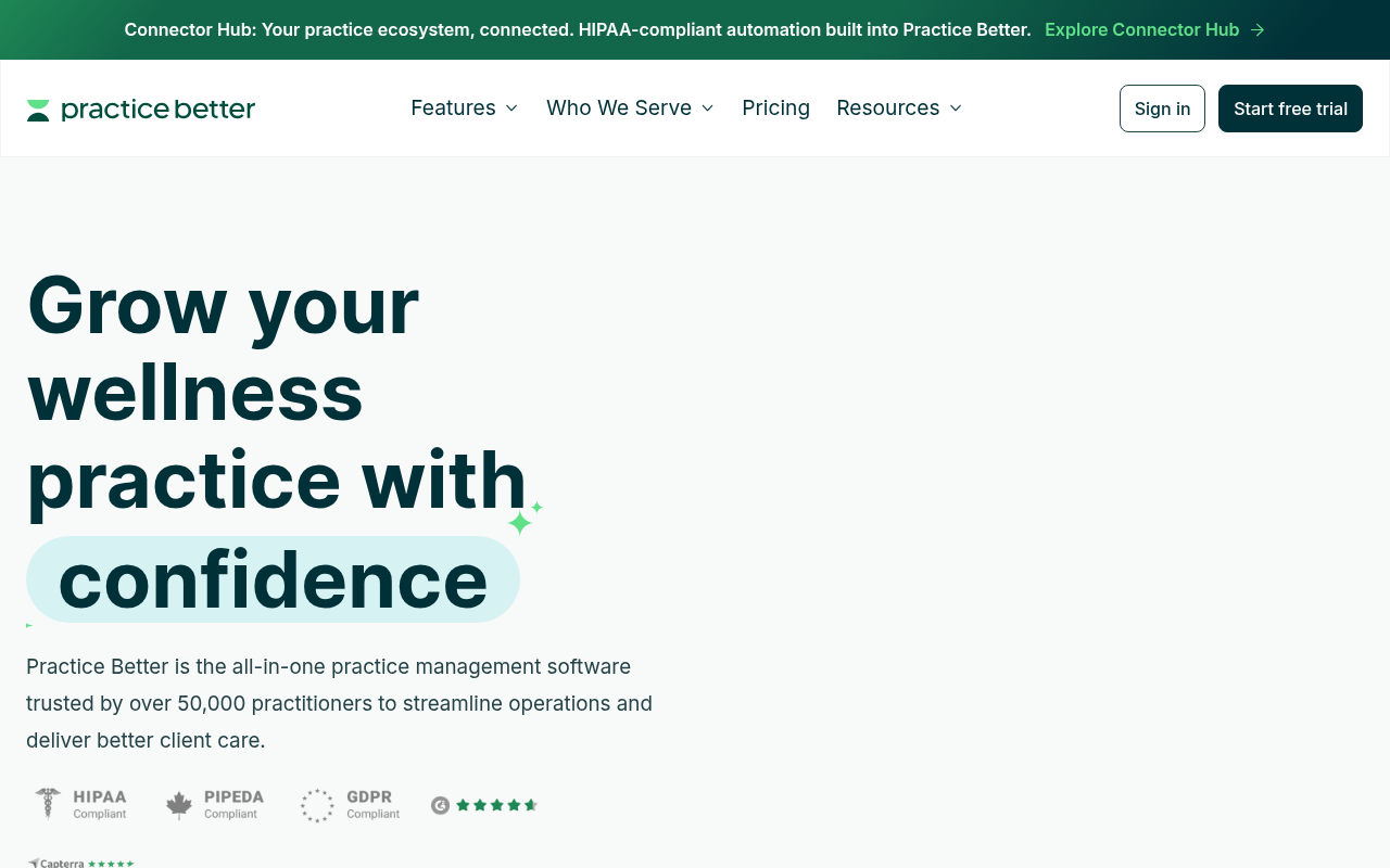 Practice Better product interface