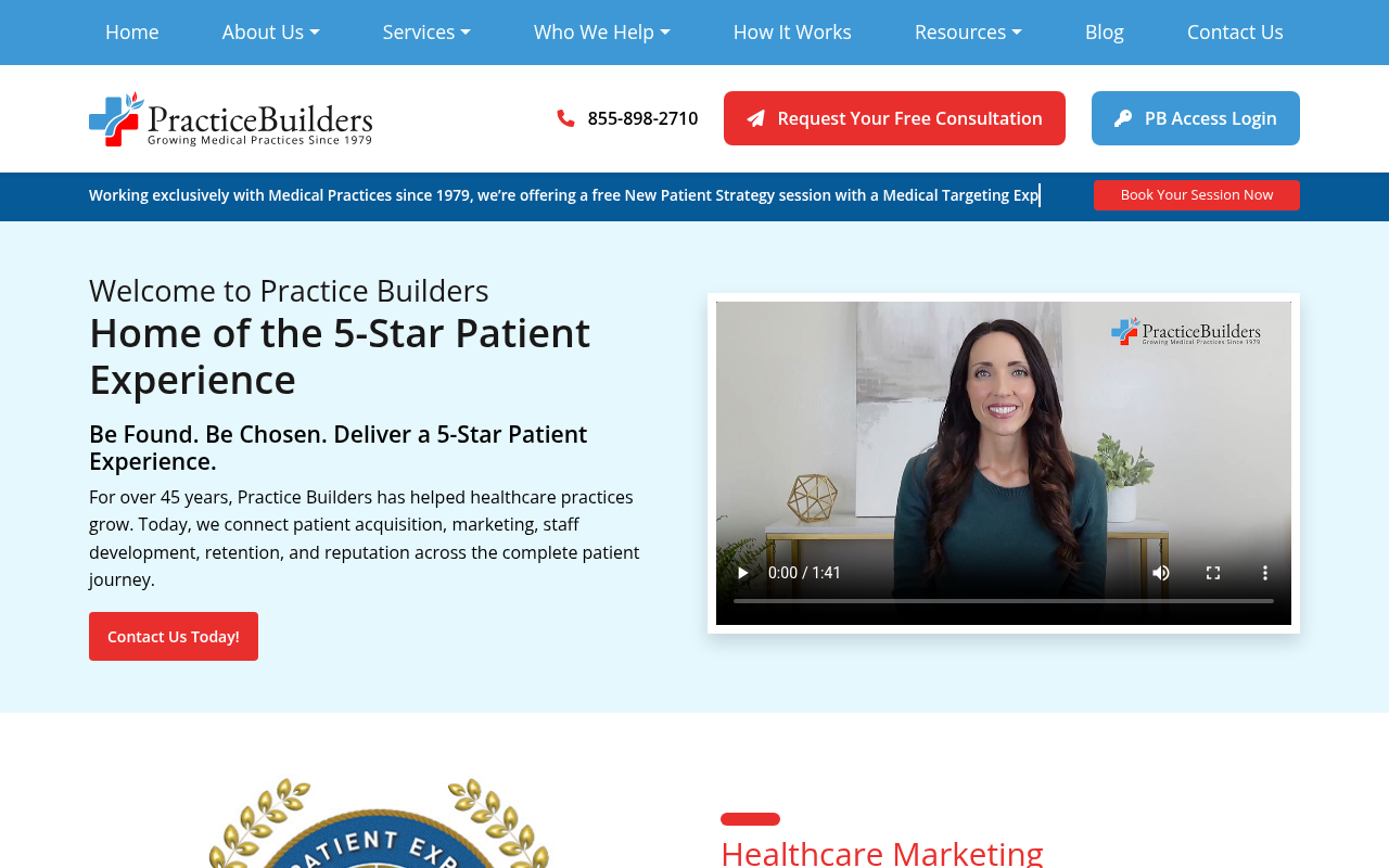 Practice Builders product interface