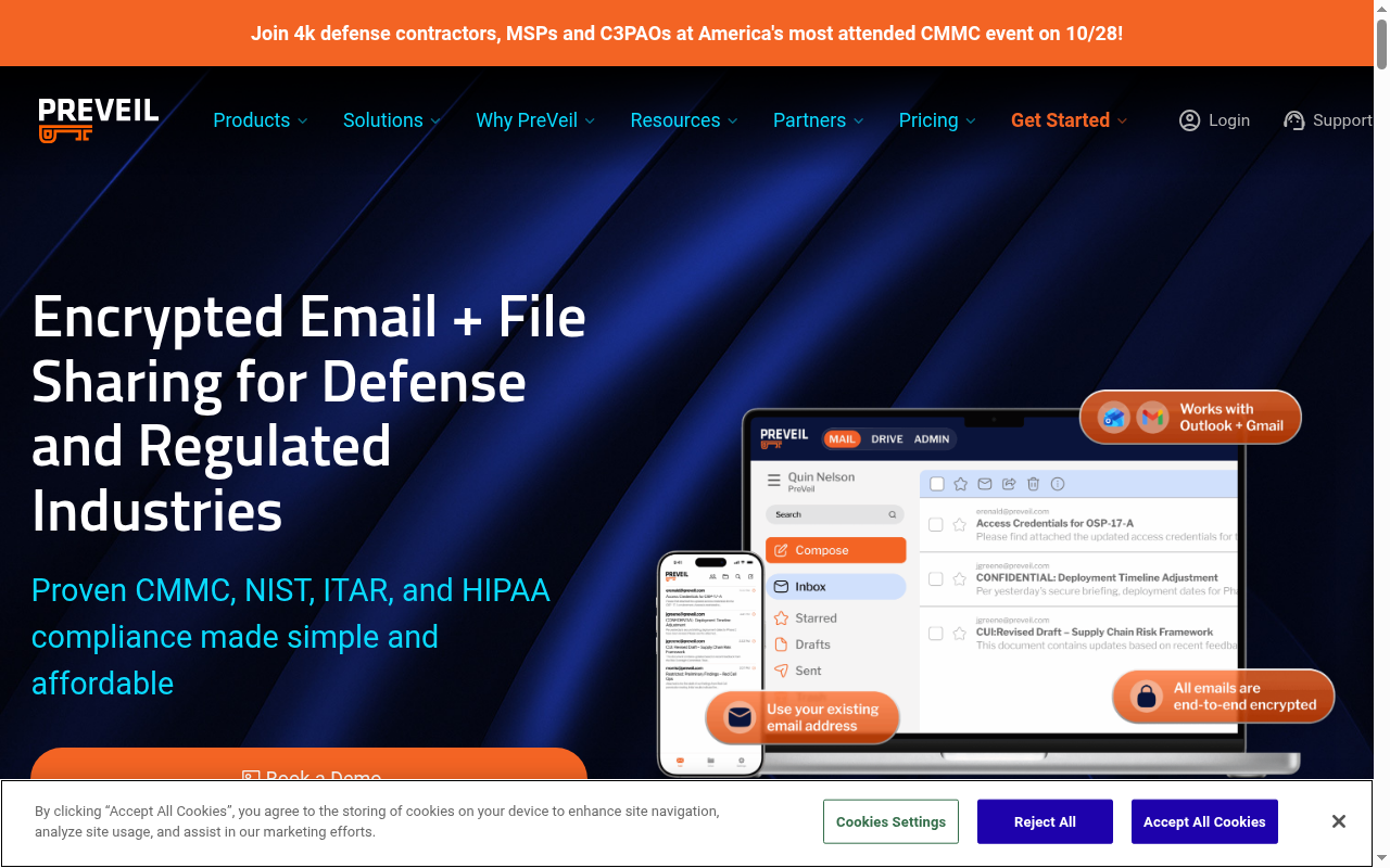 PreVeil product interface