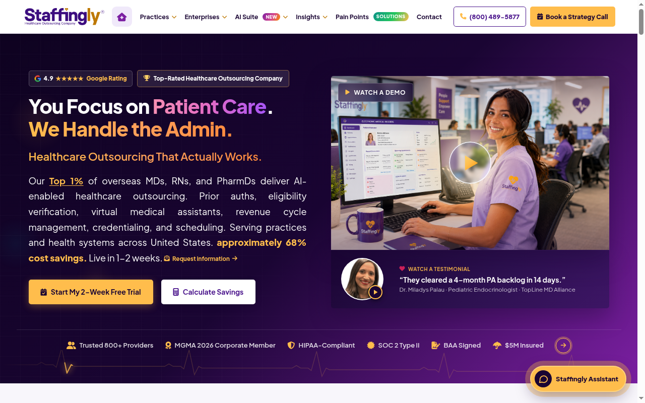 Staffingly product interface