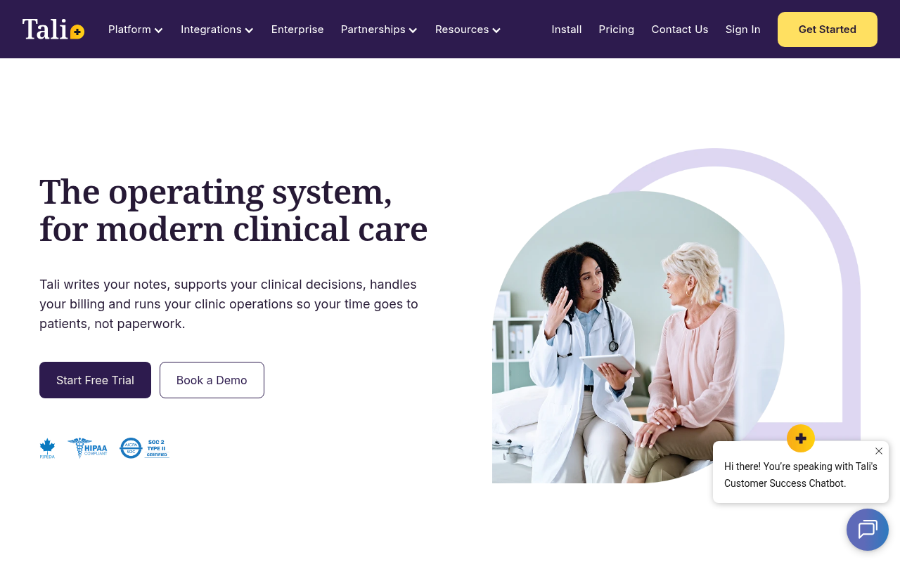 Tali AI product interface