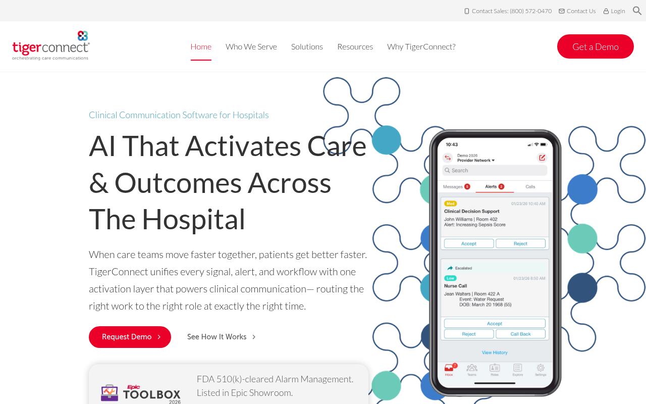 TigerConnect product interface