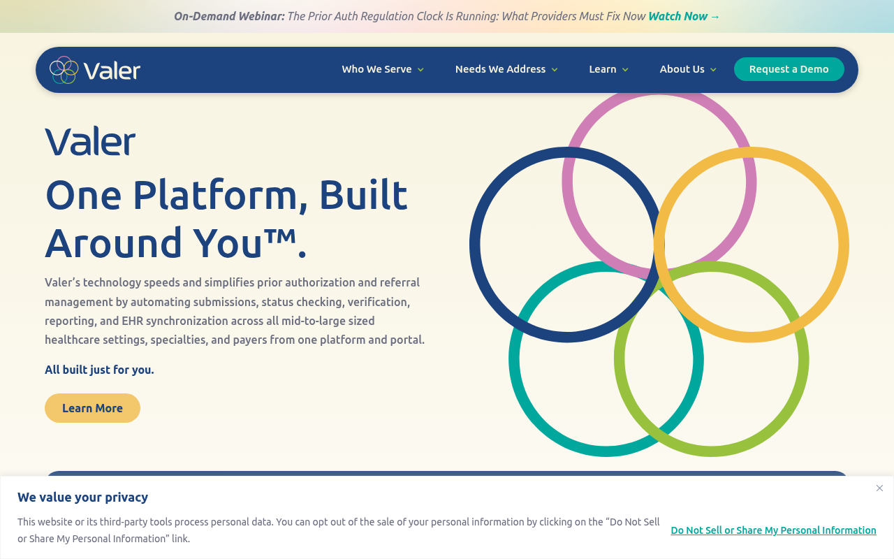 Valer product interface