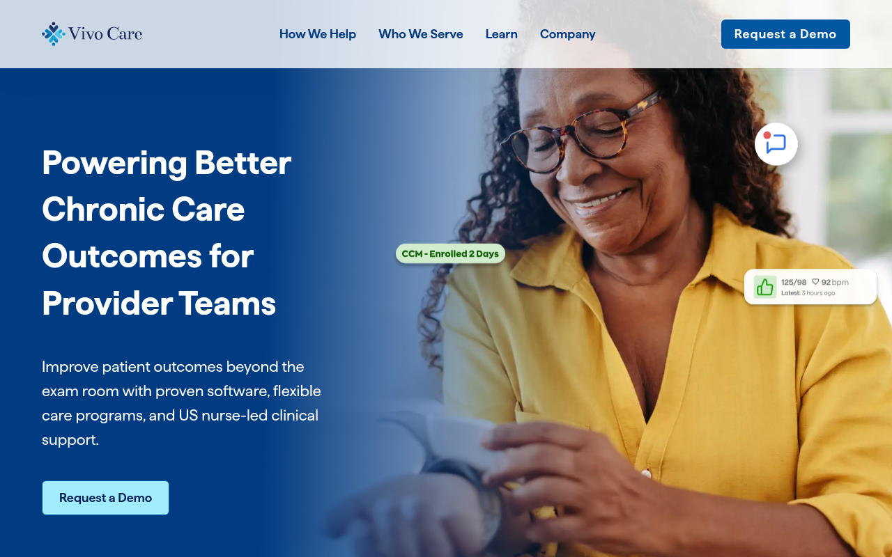 Vivo Care product interface