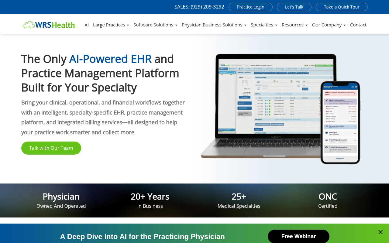 WRS Health product interface